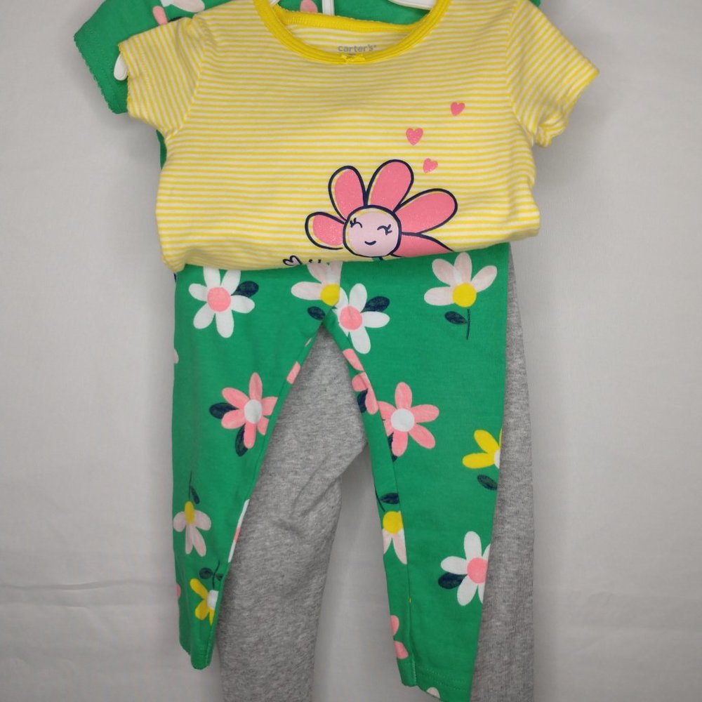 Carter's/flowers/Bee's/Green/Yellow/Gray/4 pieces/